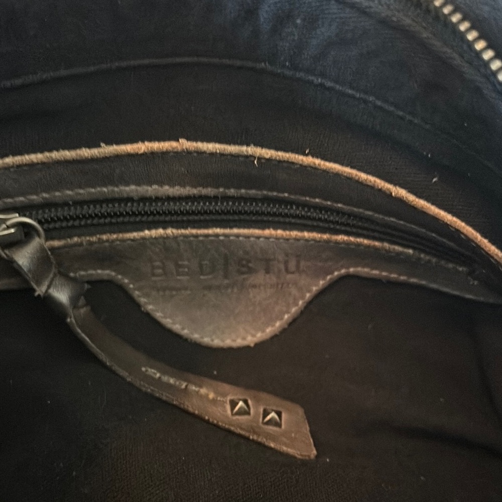 Bed Stu Black Woven Leather Shoulder Bag - Picture 7 of 16